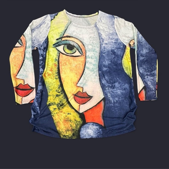 unknown Tops - Abstract Art Long Sleeve Women's Top